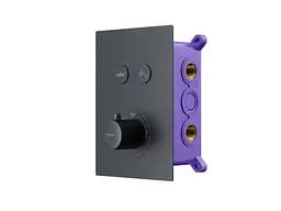 Душова система прихованого монтажу Corsan Plomeria black + BOX з термостатом 646994, Чорний матовий - мініатюра 4