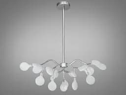 Креативная новинка люстра в гостиную "Светлячок", 18 ламп, хром сатин