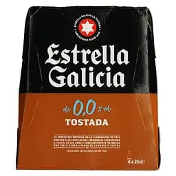 Уцінка. Упаковка пива Estrella Galicia Tostada безалкогольне світле 0% 1.5 л (0.25 л х 6 шт.)  - мініатюра 4
