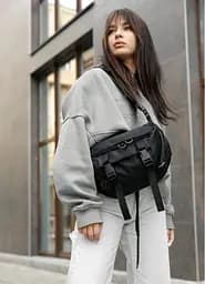 Женская сумка бананка Sambag Dynamicdart черная 38 × 21 × 7 см (80411065)