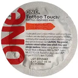 Презервативи One Tattoo Touch з текстурним малюнком 3 шт. (ROZ6400230326) - мініатюра 4