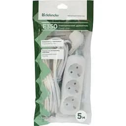 Мережевий подовжувач Defender E350 5.0 m 3 роз white (99223) - мініатюра 4