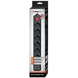 Фильтр питания REAL-EL RS-6 Protect USB 5 м Black (EL122300018)