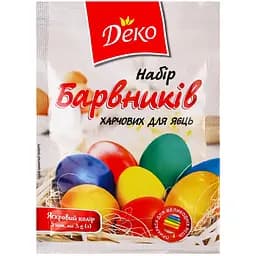 Набір харчових барвників для яєць Деко (5 кольорів) 5 шт. по 3 г (455911)