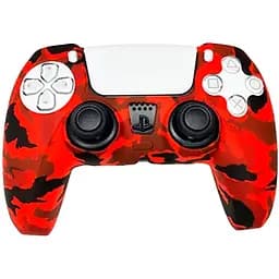 Чехол на геймпад Silicone Case для Sony DualSense Red Camouflage [67496]