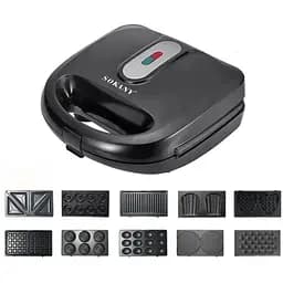 Электрогриль мультимейкер Sokany SK-08021 10в1 со съемными формами 750 Вт