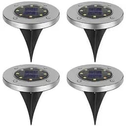 Сонячні вуличні світильники Solar Disk Lights 4 шт. підсвічування газону на сонячній батареї садові ліхтарі