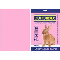 Папір кольоровий Buromax Pastel А4 20 аркушів рожевий (BM.2721220-10)