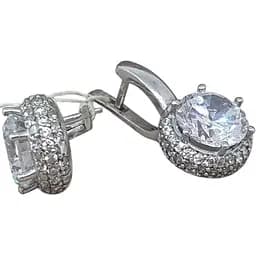 Серебряные серьги Агни ДИВО с фианитом. 2608/9Р-CZ