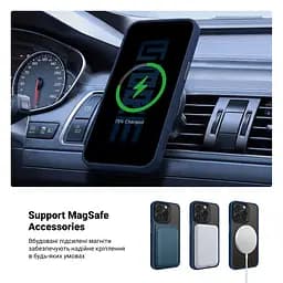 Чехол для Apple iPhone 14 Pro, Uniq MagCase, синий, противоударный, панель-накладка с MagSafe, ударопрочный TPU+PC, с магнитом MagSafe, поддержка полноценной беспроводной зарядки, ArmorStandart (ARM75304) - мініатюра 4