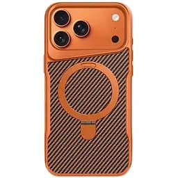Чохол Epik TPU+PC Metal Buttons with MagSafe Carbon Ring для Apple iPhone 17 Pro Max 6.9" Помаранчевий