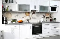 Вініловий кухонний фартух Happy Pocket Молекули Кава наклейка для кухні ПВХ Напої Сірий 60х200 см Z181582