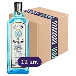 Упаковка джину Bombay Sapphire London Dry Gin 47% 12 л (1 л х 12 шт.)