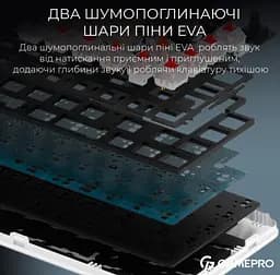 Клавиатура беспроводная игровая механическая GamePro MK-210-W Pro White-Black QLAB Orange Switches Hot-Swap - мініатюра 9