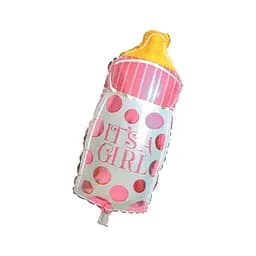 Шар воздушный фольгированный (35 см) Детская бутылочка розовая