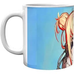 Кружка GeekLand Моя геройская академия My Hero Academia Тога на голубом фоне, держится за воротник MHA 02.546