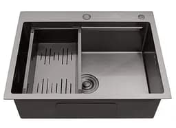 Кухонна мийка Kroner KRP Schwarze - 6350HM PVD (3.0/1.0 мм) (CV031453) - мініатюра 3