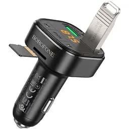 FM трансмітер модулятор Borofone BC43 Flash QC3.0 Bluetooth чорний - мініатюра 5