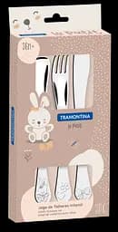 Дитячий набір столових приборів Baby Le Petit pink 3 предмети TRAMONTINA kuh0016254 - мініатюра 4