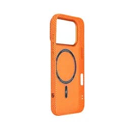 Карбоновый чехол для Apple iPhone 17 Pro, LikeCarbon2 MagCase, оранжевый, тонкий защитный чехол-панель из поликарбоната с магнитами N52, MagSafe, противоударный, совместим с беспроводной зарядкой, приподнятые края для защиты камеры - мініатюра 4