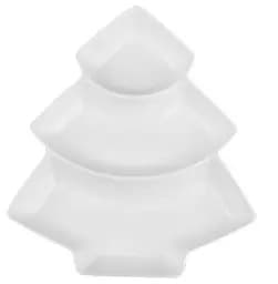 Менажница фарфоровая Stenson MC-4290-9 Елка на 3 секции 23 см Белый