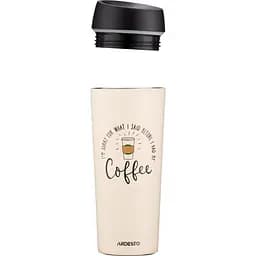Термокухоль Ardesto Coffee Time, нержавіюча сталь, бежевий, 450 мл (AR2645C) - мініатюра 2
