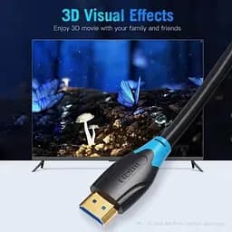 Кабель відео Vention HDMI 2.0 4K 3D PVC Upgrade 1 м Black (AAGBF) - мініатюра 3