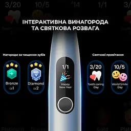 Розумна зубна електрощітка Oclean X Plus Pro Digital Silver (6970810556179) - мініатюра 9