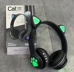 Бездротові дитячі Bluetooth навушники Cat Ear VZV-23M з котячими вушками Чорні - мініатюра 2