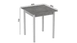 Стіл кухонний Ferrum-decor Дієго 75x80x80 Білий ДСП Бетон 16мм (FRD-105576) - мініатюра 3