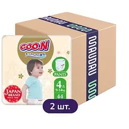 Упаковка трусиков-подгузников для детей Goo.N Premium Soft 4 L (9-14 кг) унисекс 88 шт. (44 шт. х 2 шт.)
