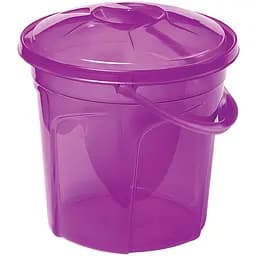 Ведро Stars Plast Стайл прозрачное с крышкой 10 л фиолетовое (94137/фіол)