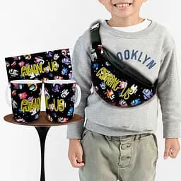 Набор: детская сумка-бананка+кружка Амонг Ас "Among Us" 32х15см,бананка для мальчика через плечо (00888)