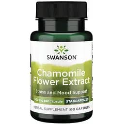 Екстракт квітів ромашки Swanson Chamomile Flower Extract Standardized Apigenin 500 мг 60 капсул (2022-09-1094)