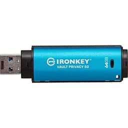 USB флеш-накопичувач Kingston IronKey Vault Privacy 50 64GB USB-A 3.2 Gen 1 Blue [IKVP50/64GB] [101531] - мініатюра 2