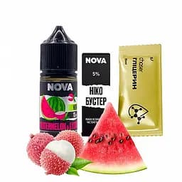 Набор компонентов для самозамеса солевой заправки Nova 30 мл WATERMELON LYCHEE Арбуз Личи, 0-50 мг (18082)