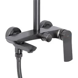 Душова система універсальна Qtap Slavonice на три споживача (з виливом) QTSLA111GMB45910 Gunmetal Black PVD, Шліфований чорний хром - мініатюра 3