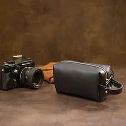 Шкіряна косметичка для чоловіків Grande Pelle 11507 чорний - мініатюра 6