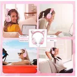 Ігри навушники з вушками Onikuma X11 Gaming CAT with LED фіолетові - мініатюра 6