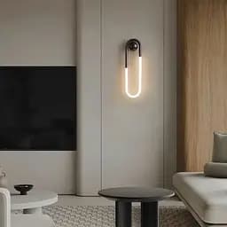 Настінний чорний світильник GABI WALL 50х14 см Line F Арт. W077-150*500 BK