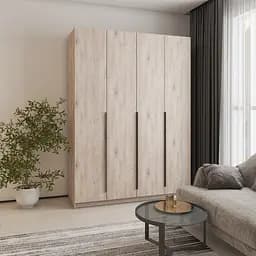 Шкаф 4-дверный MebelStar Оскар ДСП BG, комплект полок 160x52x220 см Аляска серый (MBS-4669)