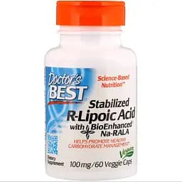 R-Ліпоєва кислота Doctor's Best R-Lipoic Acid 100 мг 60 капсул