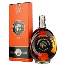 Бренди Vecchia Romagna Etichetta Nera, 38 %, 0,7 л + бокал (Q2226)
