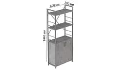 Етажерка 3/60 Ferrum-decor Серії Конект із тумбою 144x60x28 Сірий ДСП Бетон (FRD-104462) - мініатюра 3