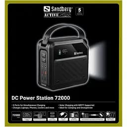 УМБ Sandberg 72000mAh 268W, DC9,6–12,6v, 2xUSB-A, 2xUSB-C 100w In/Out, LMFP, ліхтарик 6Вт - мініатюра 6