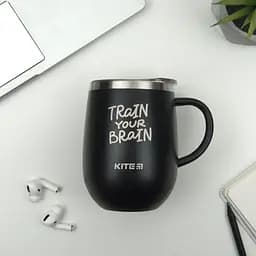 Термокружка Kite Train your brain 360 мл чорна (K22-378-01-1) - мініатюра 4