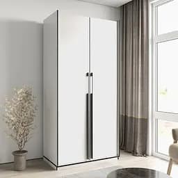 Шафа для одягу Flamecame у спальню зі штангою на 2 двері FR-14 Білий