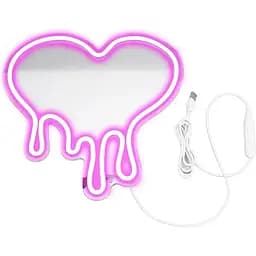 Неонове світло Jeffergarden у формі серця з регульованою яскравістю USB-інтерфейсний декоративний світильник з рожевою лампою