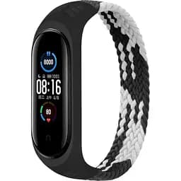 Ремінець BeCover Elastic Nylon Style для Xiaomi Mi Smart Band 5 / Mi Smart Band 6 Size L Black-White (706158)