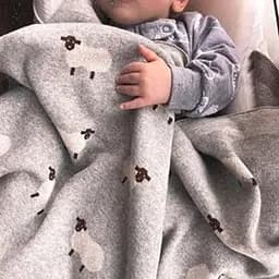 Плед Дитячий Lovely Svi Бавовна 80х100 см В'язаний Сірий Вівці (3180223) - мініатюра 5